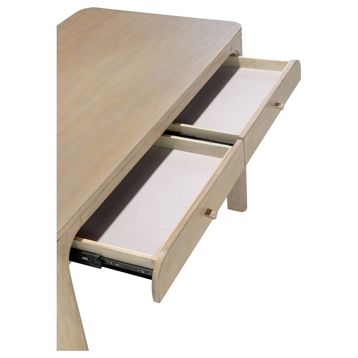 Alt View 6. Loheer - Loheer Makeup Vanity Table, Weathered Mango Finish, Two Felt-Lined Drawers - Weathered Mango.