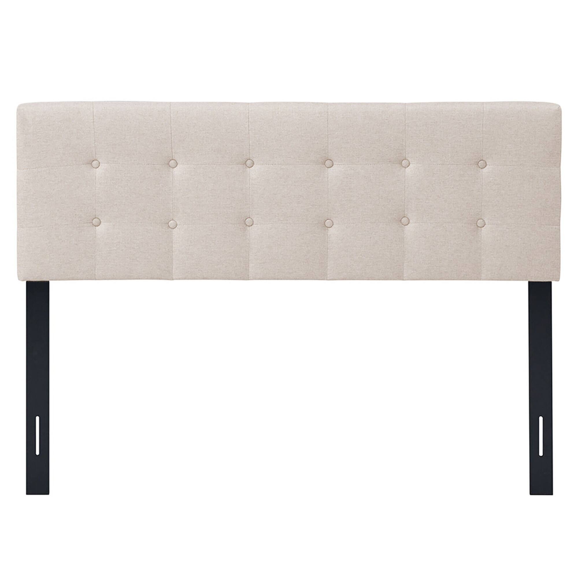 Alt View 9. Gymax - Gymax Full/Queen Size Headboard Linen Fabric Upholstered Button Tufted Solid Wood Leg - Beige.