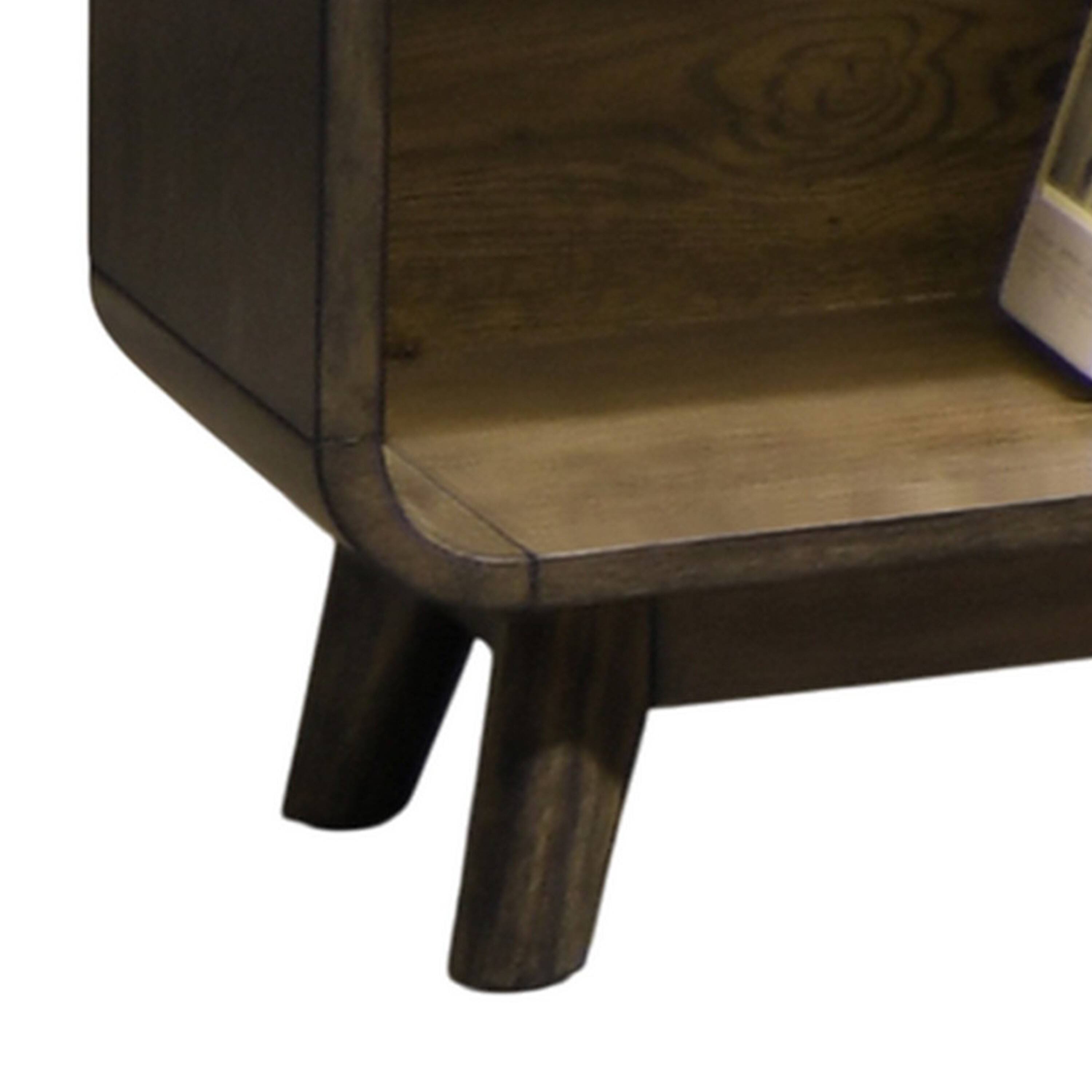 Manhattan Lane Roxy Nightstand with 1 Drawer and 1 Shelf, Walnut Solid ...