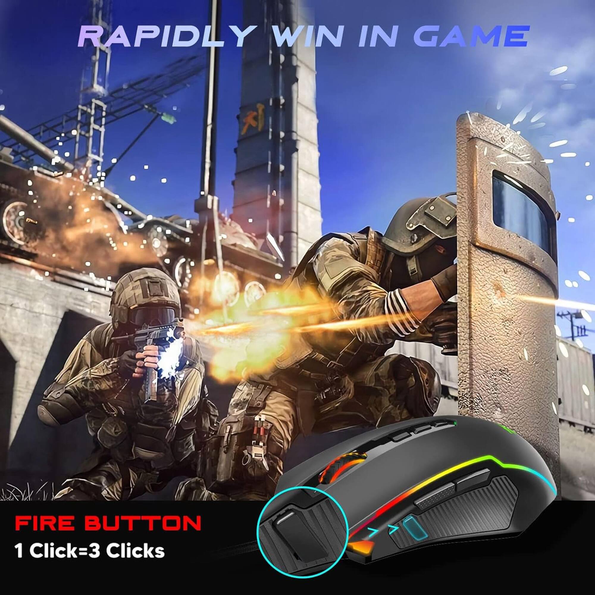 Rapidly Win in Game Fire Button 1 Click = 3 Clicks