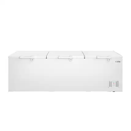 Front. Koolmore - 100 in. 50 Cu. Ft. Three-Door Commercial Chest Freezer in White - White.