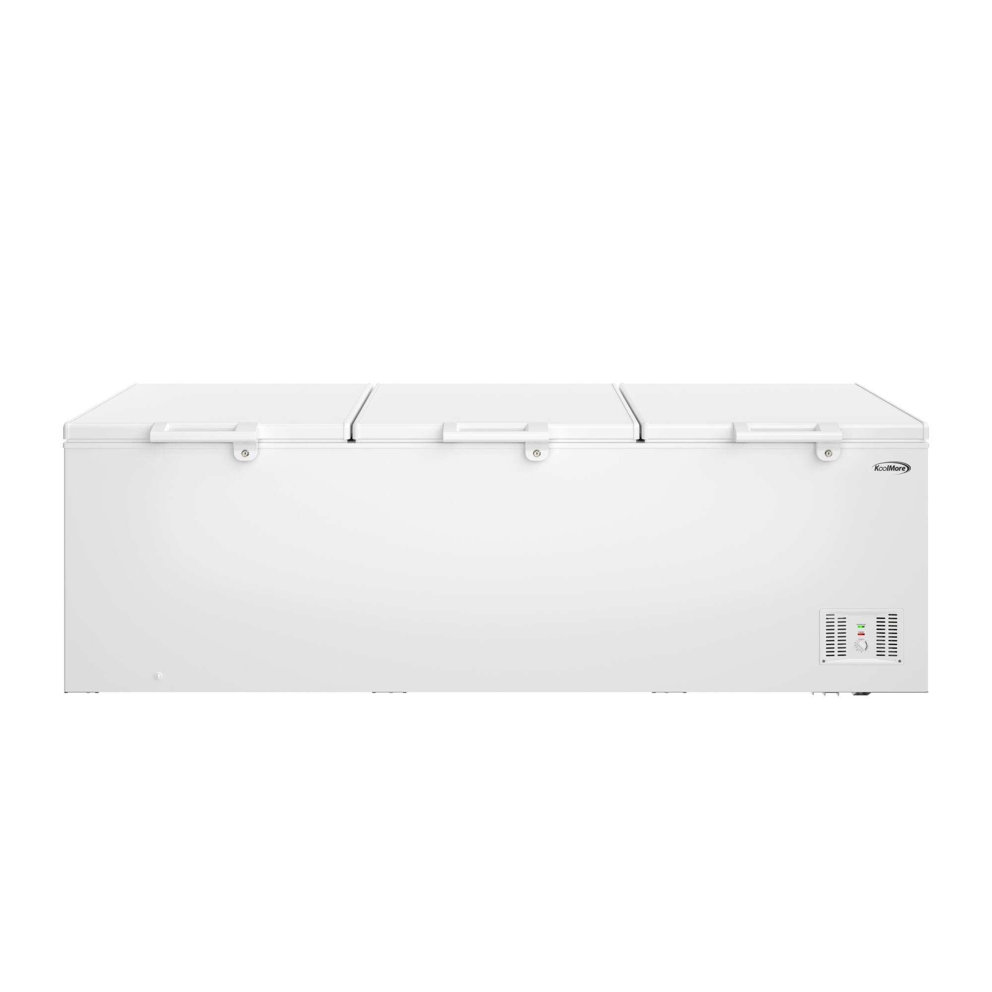 Front. Koolmore - 100 in. 50 Cu. Ft. Three-Door Commercial Chest Freezer in White - White.