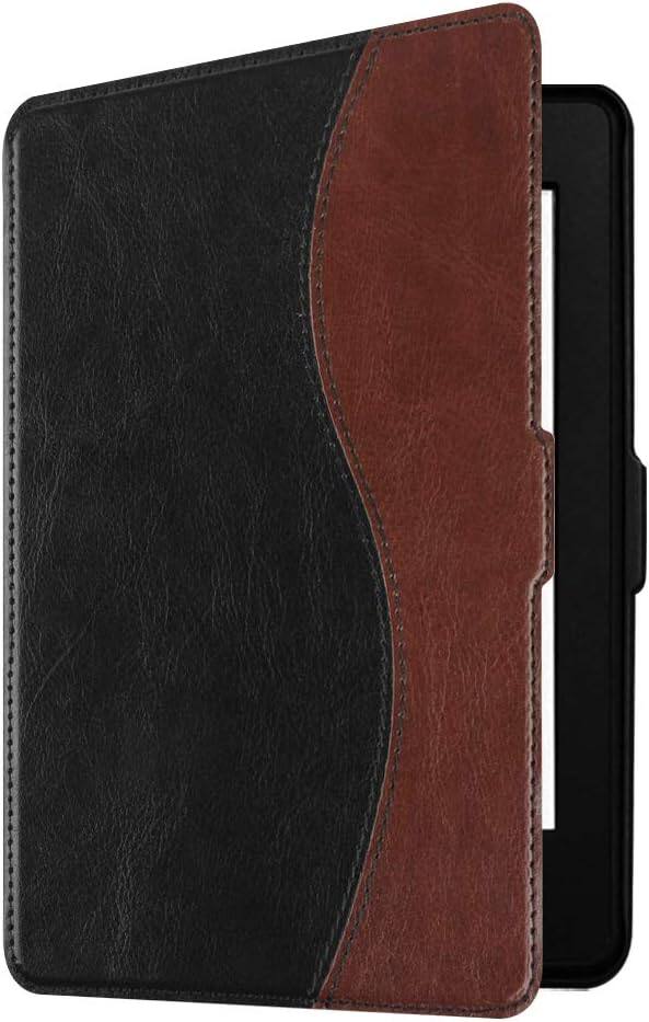 Front. Fintie - Slimshell Case for 6" Kindle Paperwhite 2012-2017 (Model No. EY21 & DP75SDI) Lightweight PU Leather Hard Shell Cover - Dual Color.
