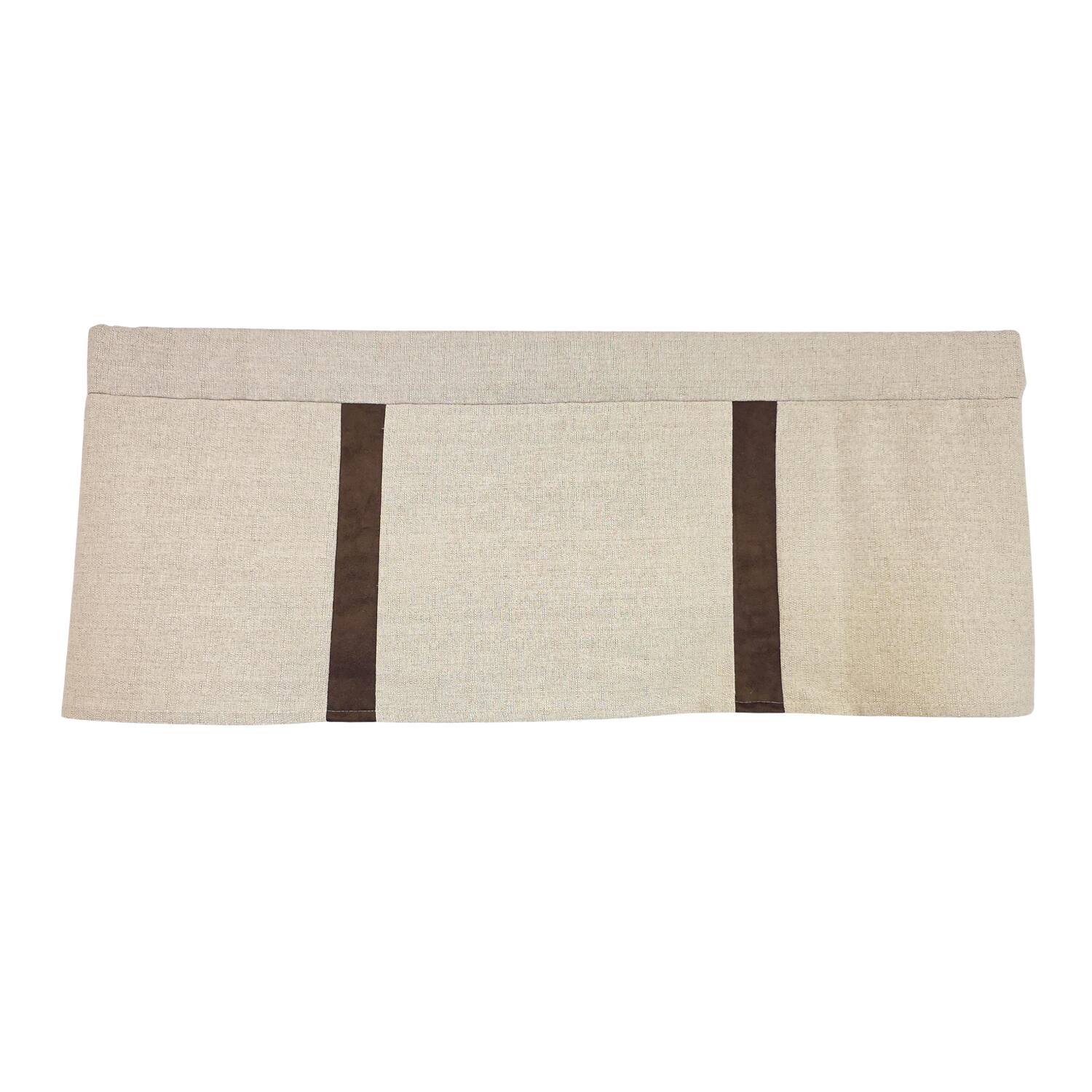 Left. RLF Home - RLF Home Denton Flat Line Window Valance 100% Cotton Rod Pocket 50" x 17" Beige - Beige.