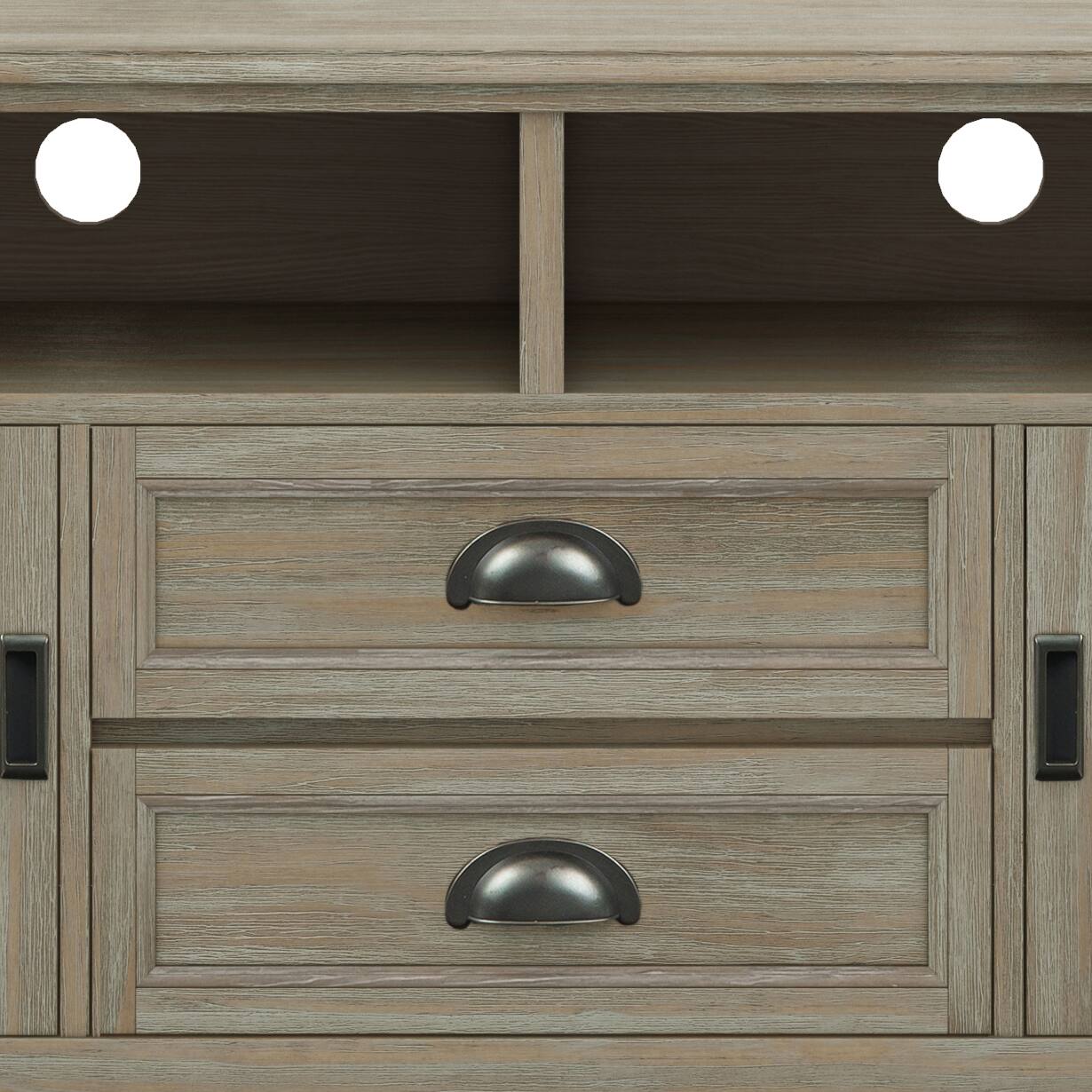 Alt View 3. Simpli Home - Burlington SOLID WOOD 72 inch TV Media Stand in Distressed Grey For TVs up to 80 inches - Distressed Grey.