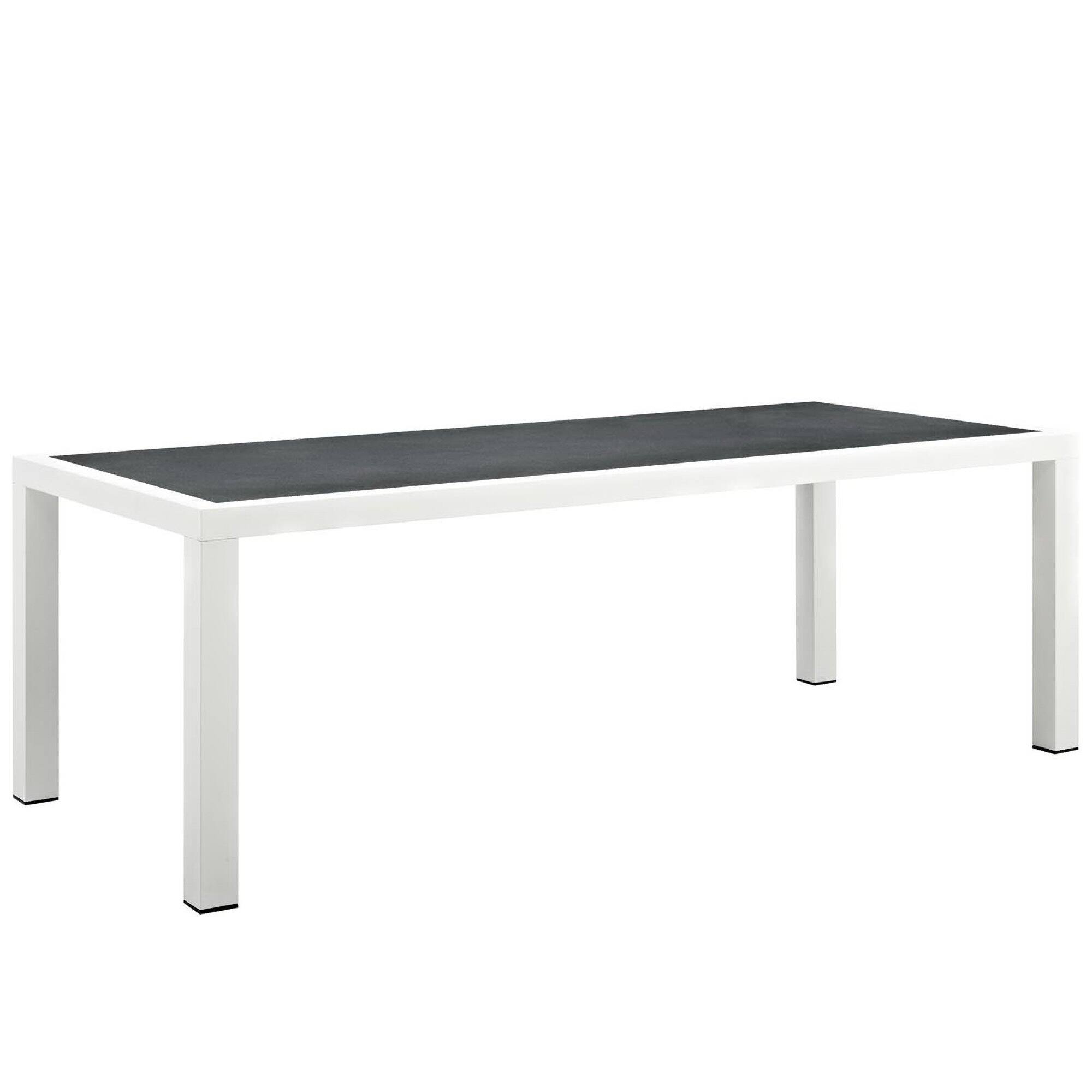Back. Modway - Stance 9-Piece Outdoor Patio Aluminum Dining Set - White Gray.