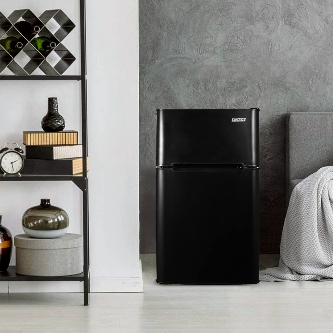 Alt View 5. Conserv - Conserv 19" Mini Refrigerator with Freezer 3 cu. ft. Compact with 2 Reversible Door 110V - Black - Black.