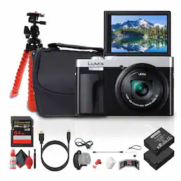 Panasonic - TZ99 Point and Shoot Compact Travel Digital Camera (Silver) - Bundle (International Version)