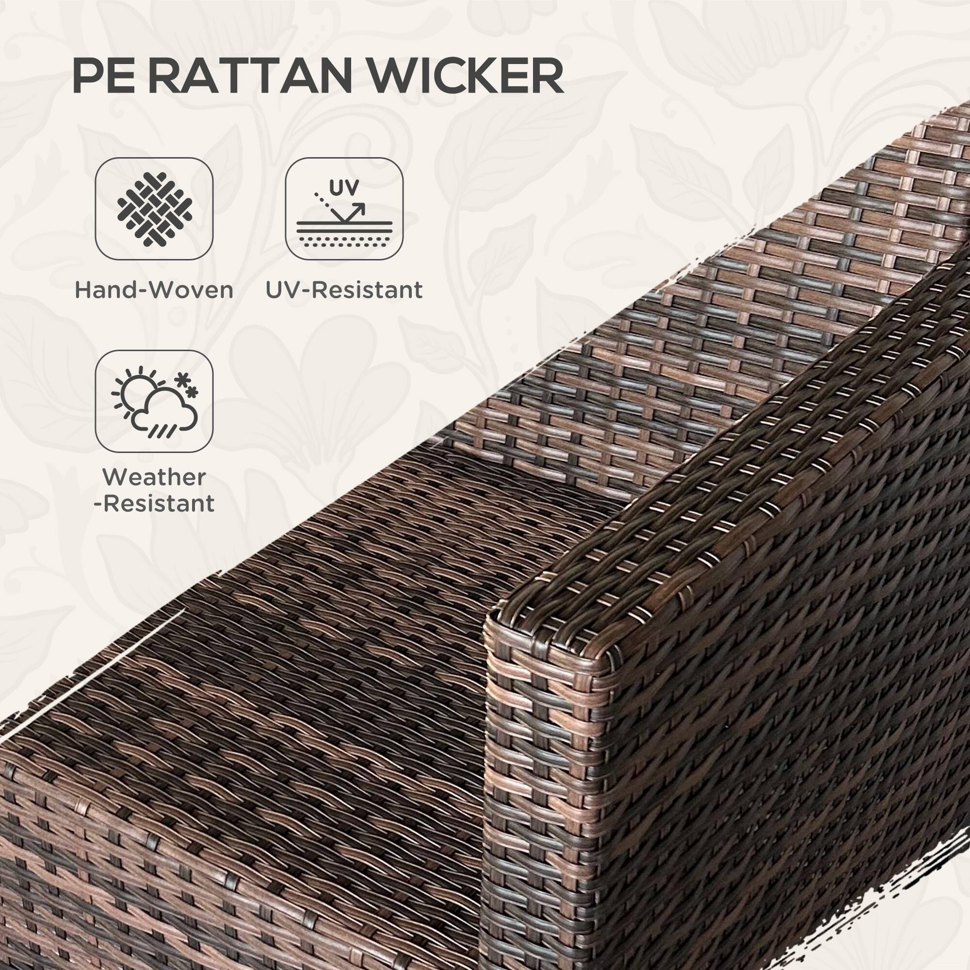 PE RATTAN WICKER Hand-Woven UV-Resistant Weather-Resistant