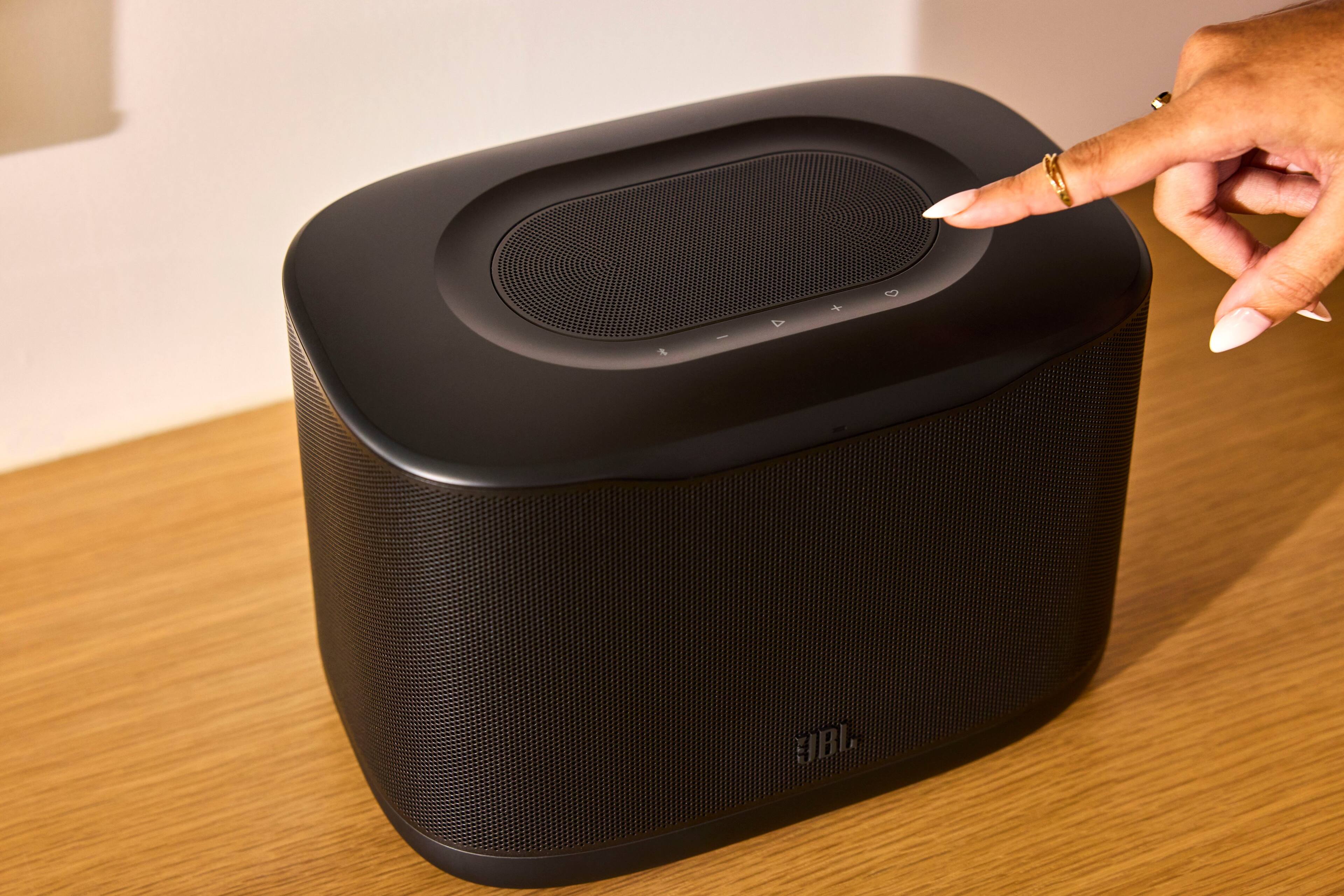 Alt View 14. JBL - Cove X1 3D Room-Filling Wi-Fi home speaker with Dolby Atmos and easy whole-home listening - 2026 - Black.