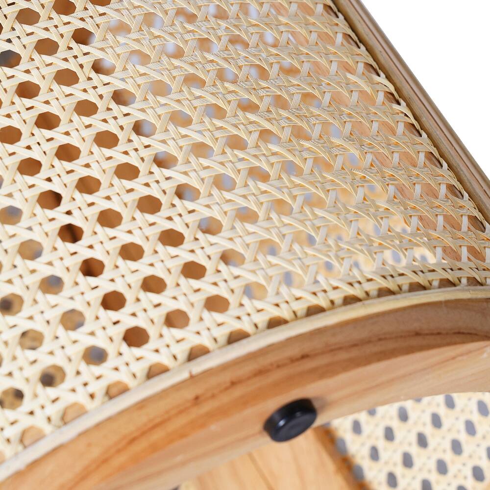 Alt View 7. Loheer - Loheer Rubber Wood Side Table Natural Color Round End Table Compact Nightstand Minimalist Accent Table - Natural.