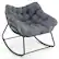 Front. Costway - 1 PCS Outdoor Rocking Chair Oversized Patio PE Wicker Egg Chair Rattan Lounge Chair - Gray + Mix Gray.