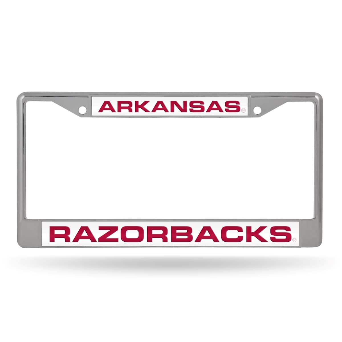 Rico Industries - Arkansas Razorbacks Chrome Metal Laser Cut License Plate Frame - Multi