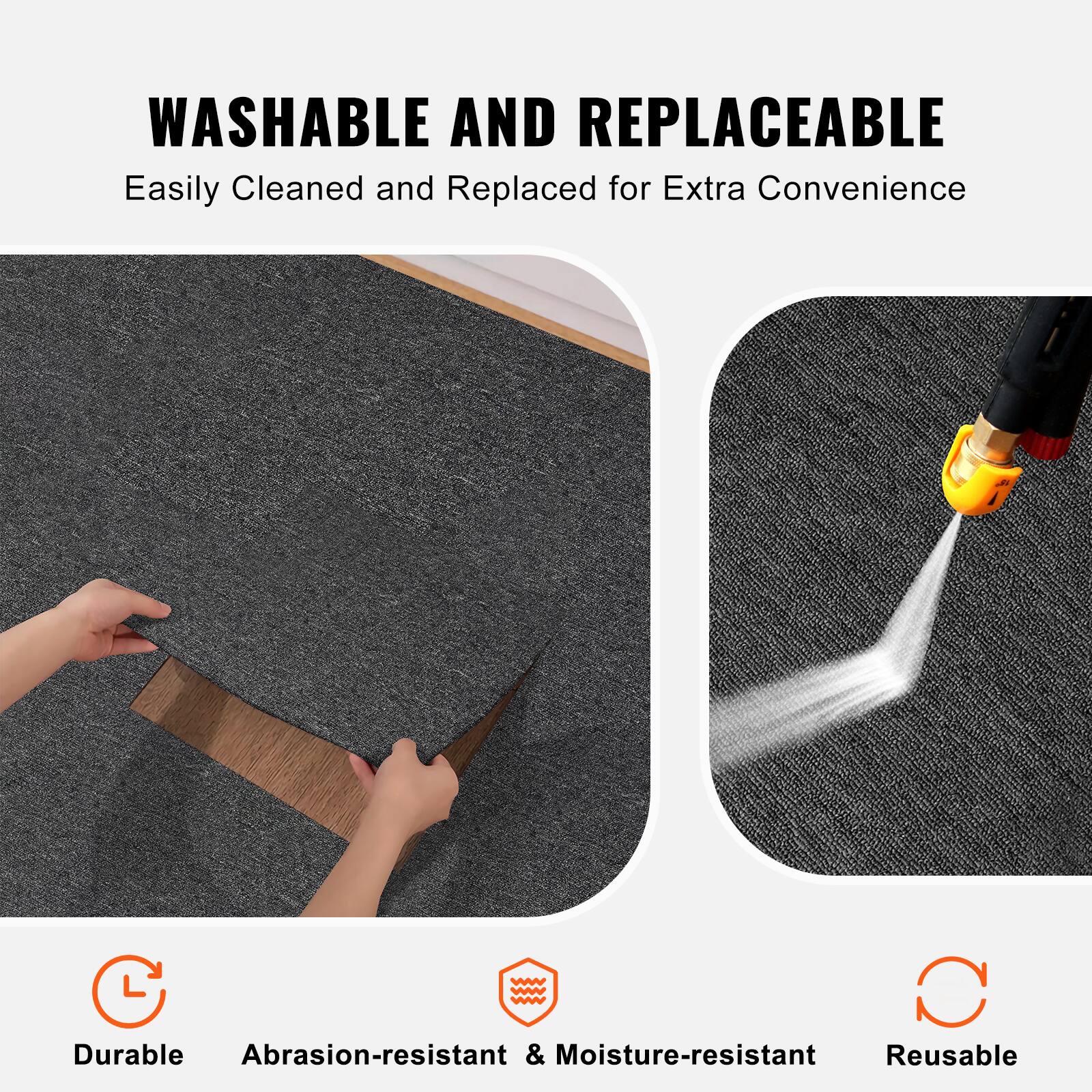 WASHABLE AND REPLACEABLE  
Easily Cleaned and Replaced for Extra Convenience  

- Durable  
- Abrasion-resistant & Moisture-resistant  
- Reusable