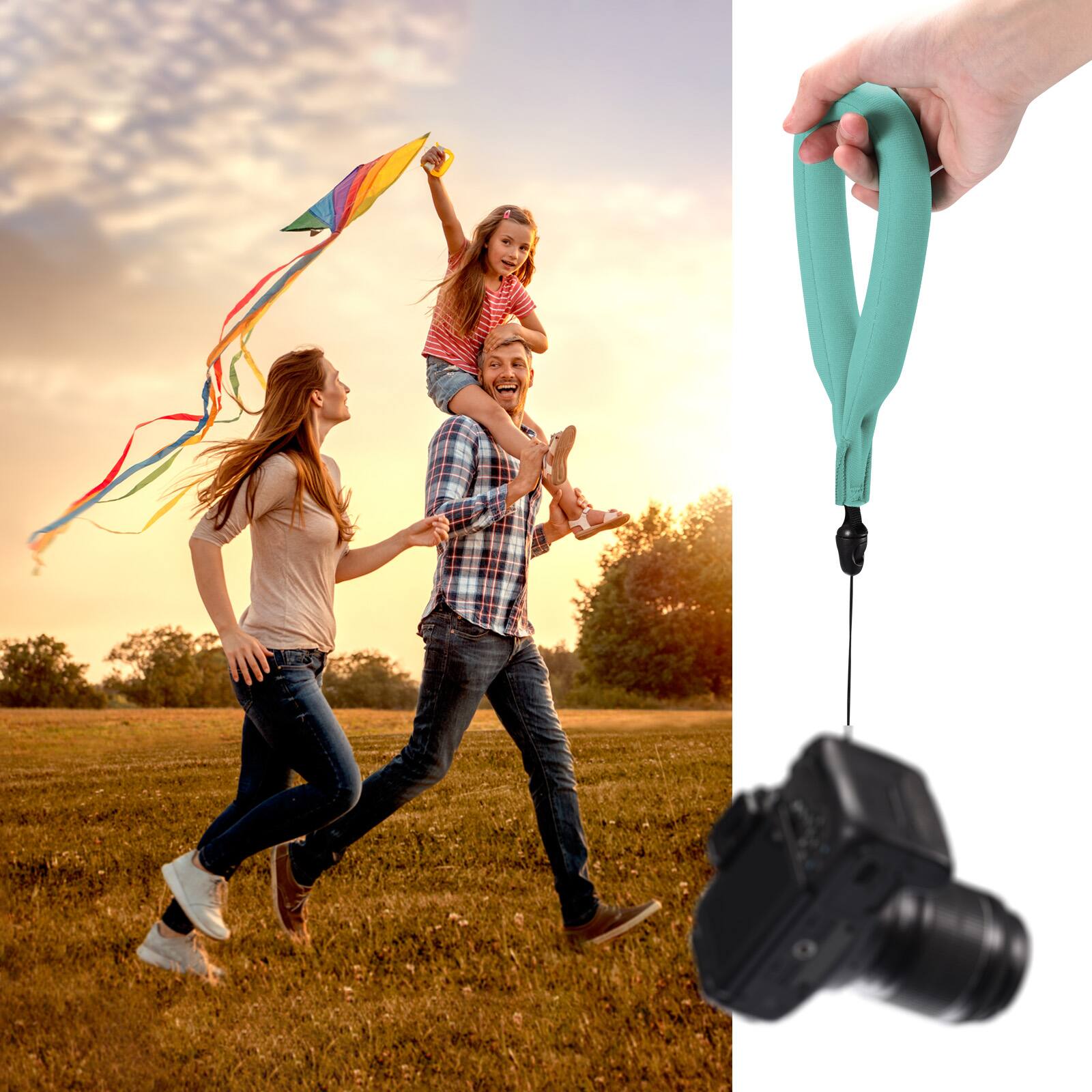 Alt View 4. Unique Bargains - Floating Wrist Strap, Neoprene Waterproof Lightweight 250g Buoyancy Wristband for Underwater Camera Swimming Snorkeling - Sky Blue.