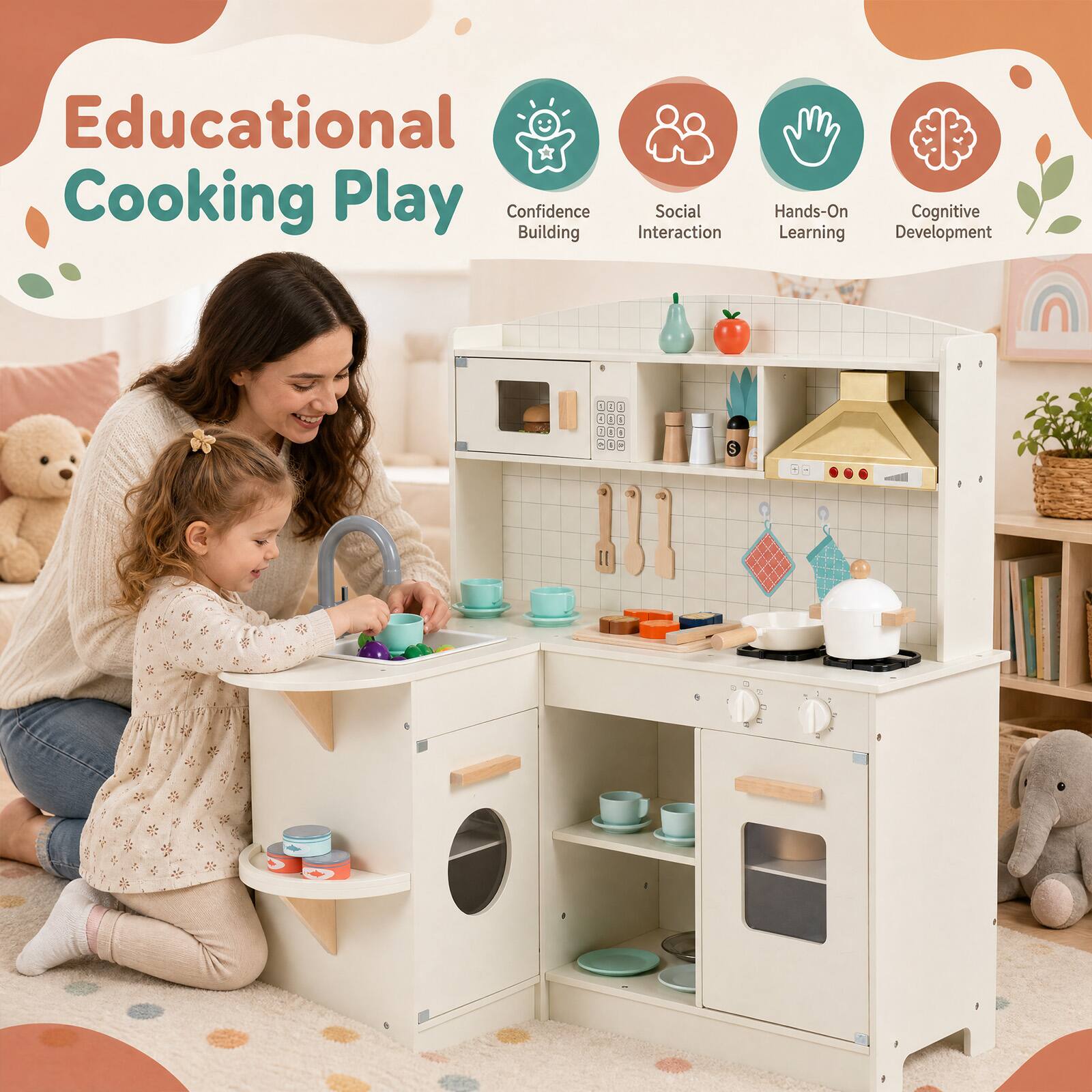 Educational Cooking Play

Confidence Building  
Social Interaction  
Hands-On Learning  
Cognitive Development
