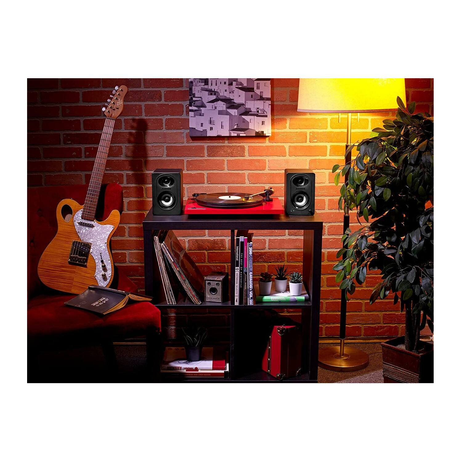 Left. Audio-Technica - Audio-Technica AT-SB727 Sound Burger Portable Bluetooth Turntable with Monitors.