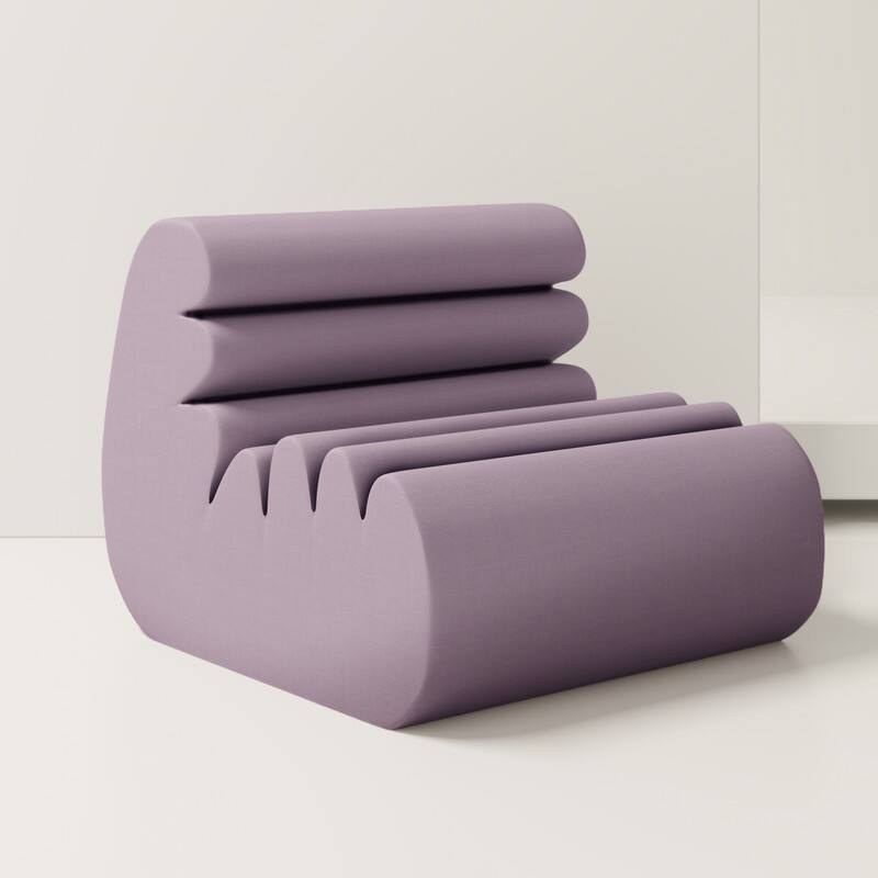 Angle. wowmax - Memory Foam Bean Bag Couch - Waterproof Floor Sofa w/ Back Support & Storage for Bedroom/Patio - Purple.