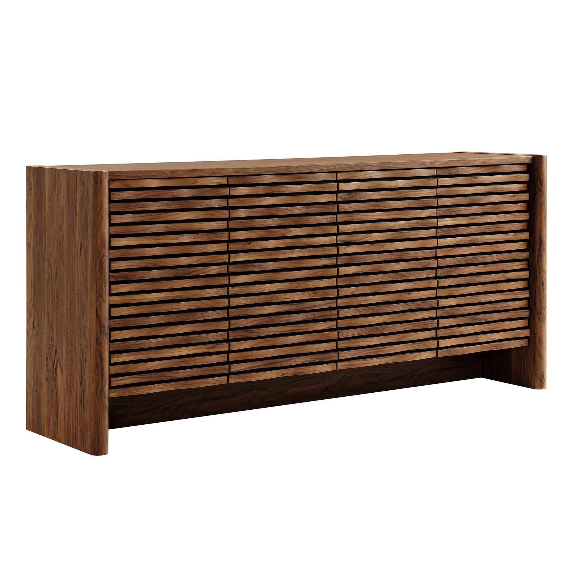 Angle. Modway - Emric Wave 66" 4-Door Sideboard by Modway - Walnut.