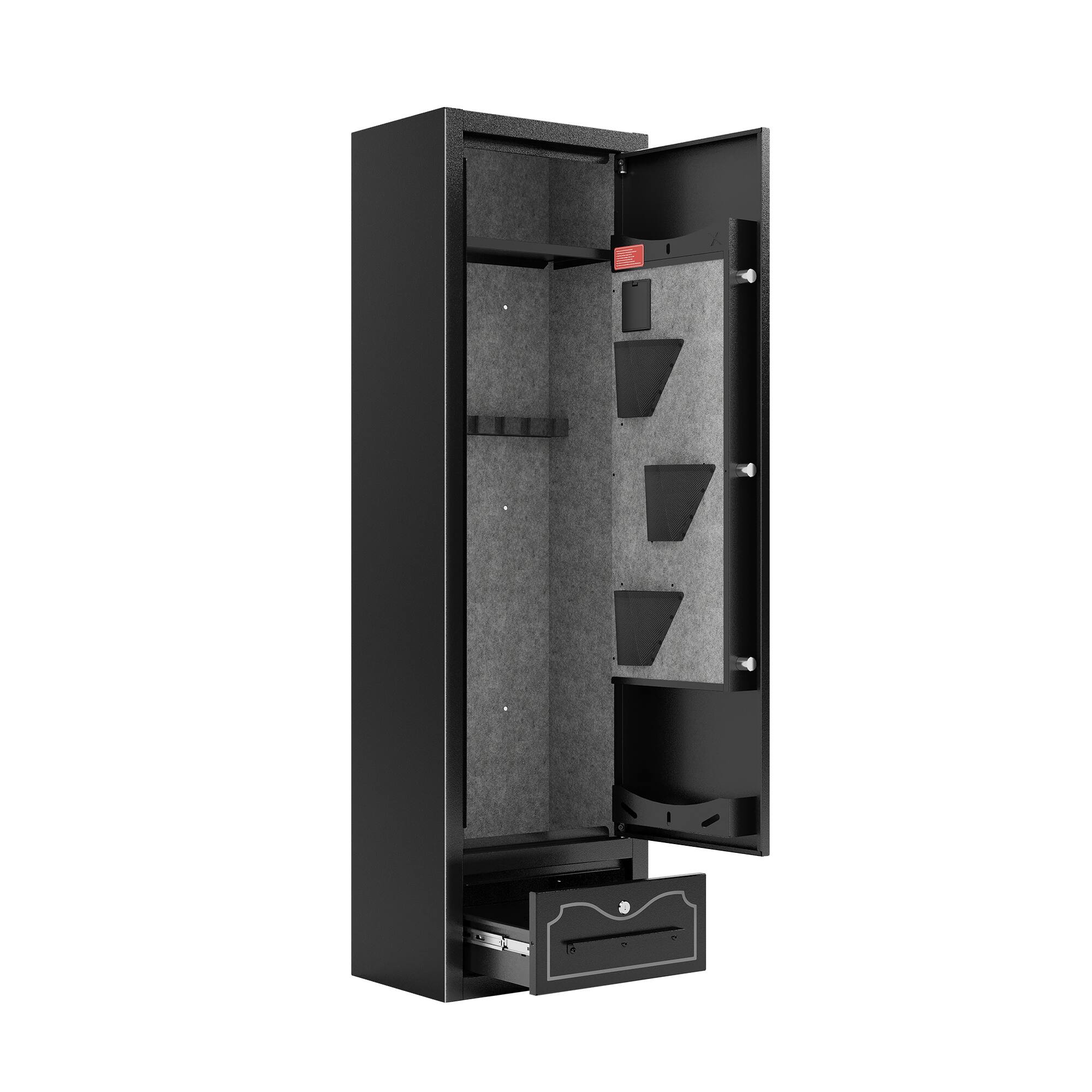 Back. GOODSILO - 8-Gun Capacity Safe - Secure Storage for Rifles, Pistols & Shotguns with Digital Lock & Drawer - Black.