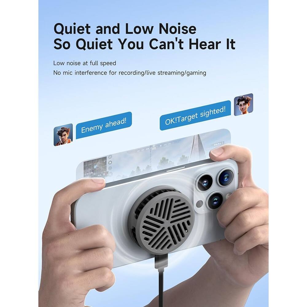 Quiet and Low Noise  
So Quiet You Can't Hear It  

Low noise at full speed  
No mic interference for recording/live streaming/gaming  

Enemy ahead!  
OK! Target sighted!