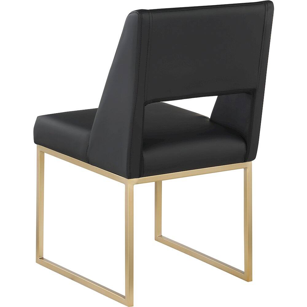 Alt View 1. Meridian Furniture - Jayce Black Vegan Leather Dining Chair, Set of 2 - Black.