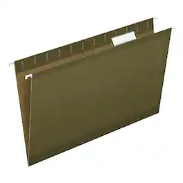 Pendaflex - Reinforced Hanging File Folders, 1/5-Cut Tab, Legal Size, Standard 25/Box - Green