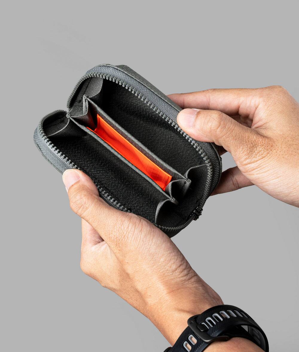 Angle. ALPAKA - Zip Wallet Organizer Pouch with Coin Pocket, Fits Up to 30 Cards, Full Zip Closure, Magnetic Coin Pouch, HUB Compatible - Grey Axoflux 300D.