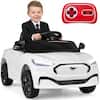 Front. Gymax - Gymax Licensed Ford Mach E Electric Vehicle w/Parent Control LED Lights Horn Music White - White.
