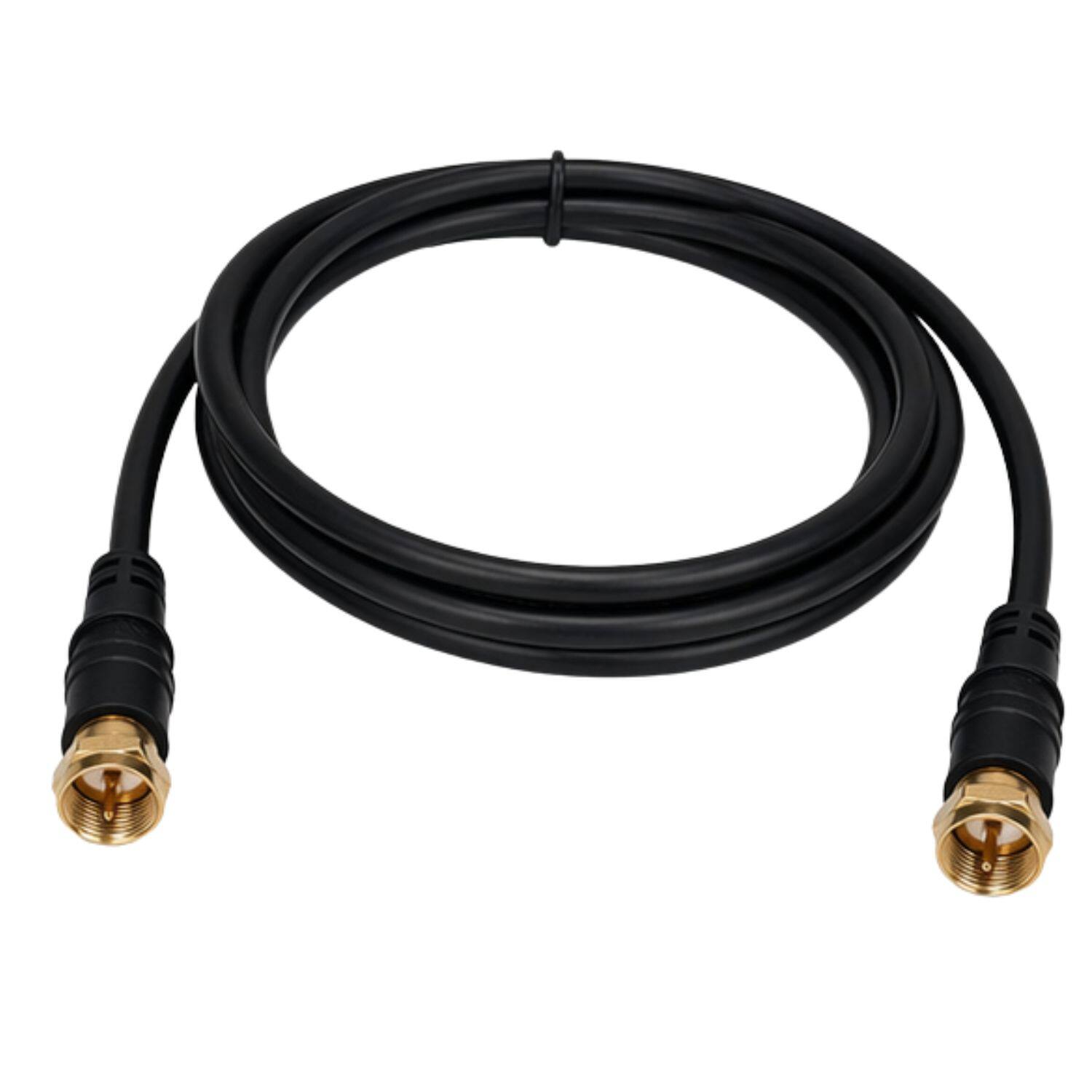 Sanoxy RG6 Coaxial Cable F Type Male to Male Gold Plated 100 FT Black ...