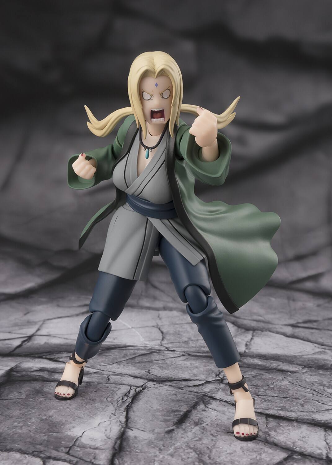 Alt View 4. Bandai - Tamashii Nations - Naruto - S.H.Figuarts - Tsunade The Legendary Medical Ninja Action Figure   - Collectibles - Multicolor.