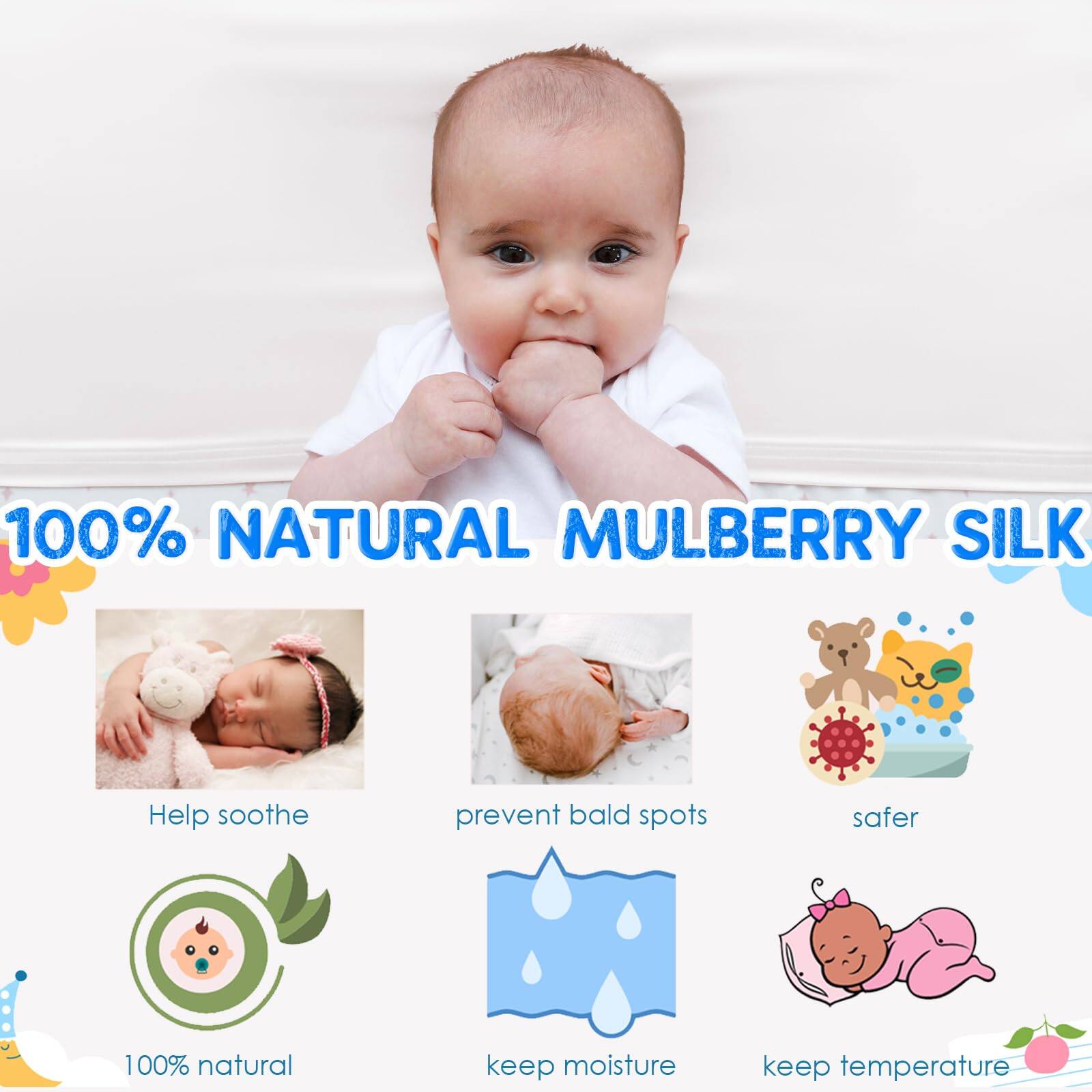 100% NATURAL MULBERRY SILK

- Help soothe
- prevent bald spots
- safer
- 100% natural
- keep moisture
- keep temperature