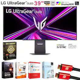 LG - 39" UltraGear OLED WQHD Curved Gaming Monitor + 26 Months Protection Bundle