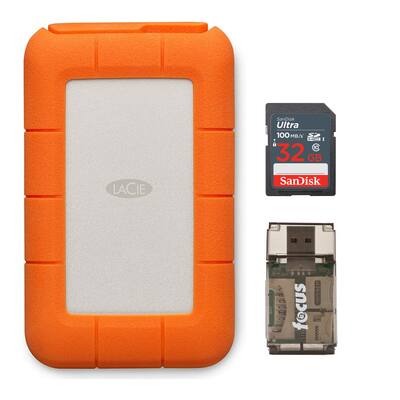 LaCie Rugged USB 3.0 2TB Mini Hard Drive with SD Card and Card LaCie Rugged USB 3.0 2TB Mini Hard Drive with SD Card and Card