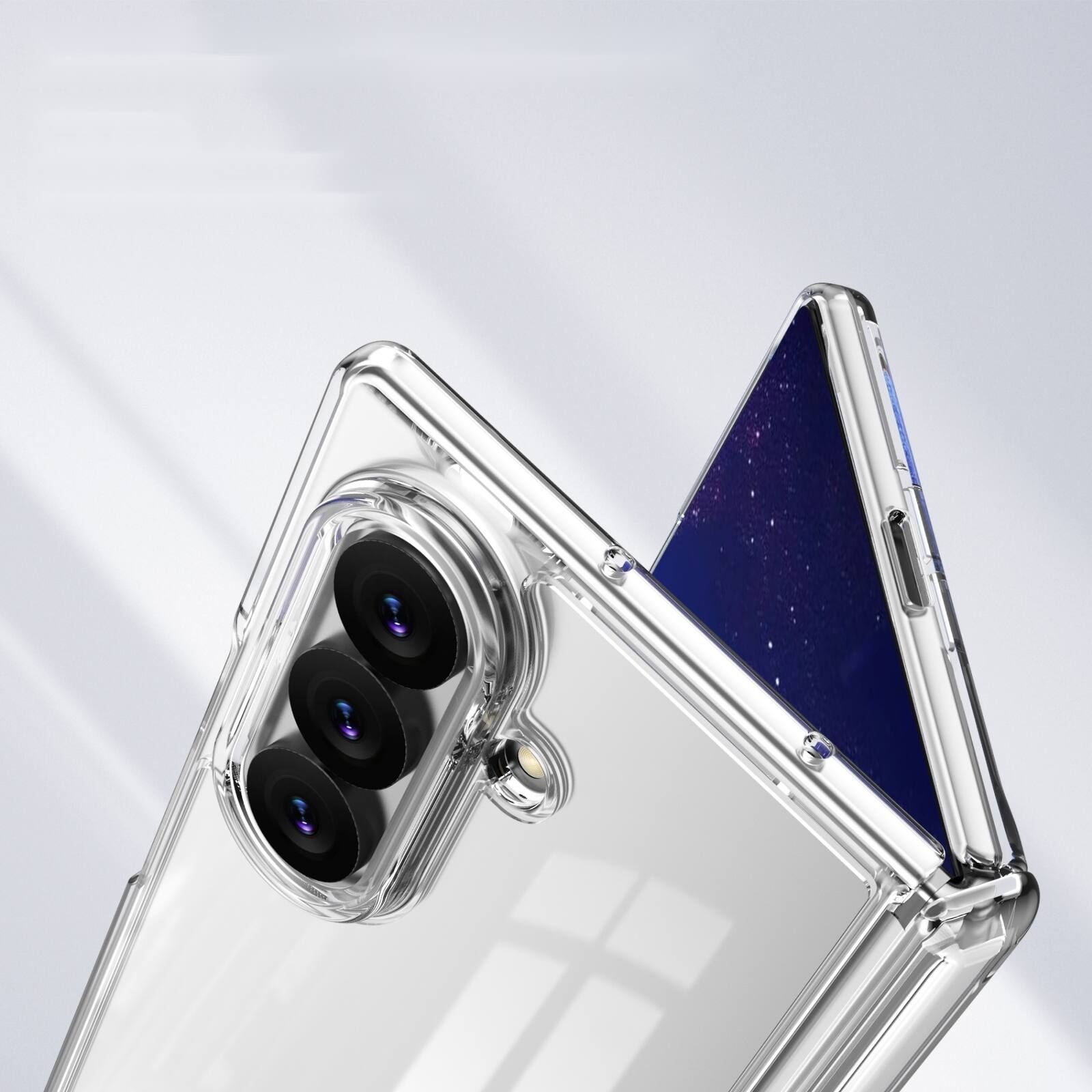 Alt View 1. Dteck - Shockproof Case for Samsung Galaxy Z Fold8 Ultra with Screen Protector, Rugged Full Hinge Cover with Raised Camera Edge - Clear.