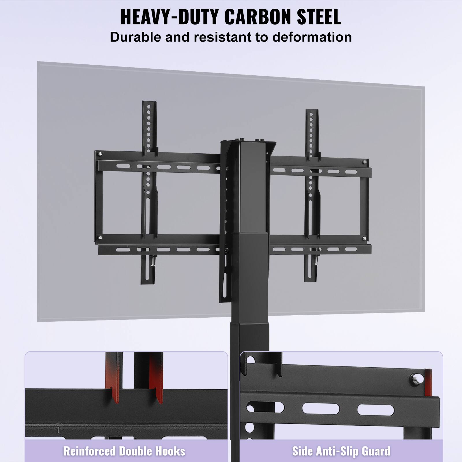 HEAVY-DUTY CARBON STEEL  
Durable and resistant to deformation  

Reinforced Double Hooks  

Side Anti-Slip Guard