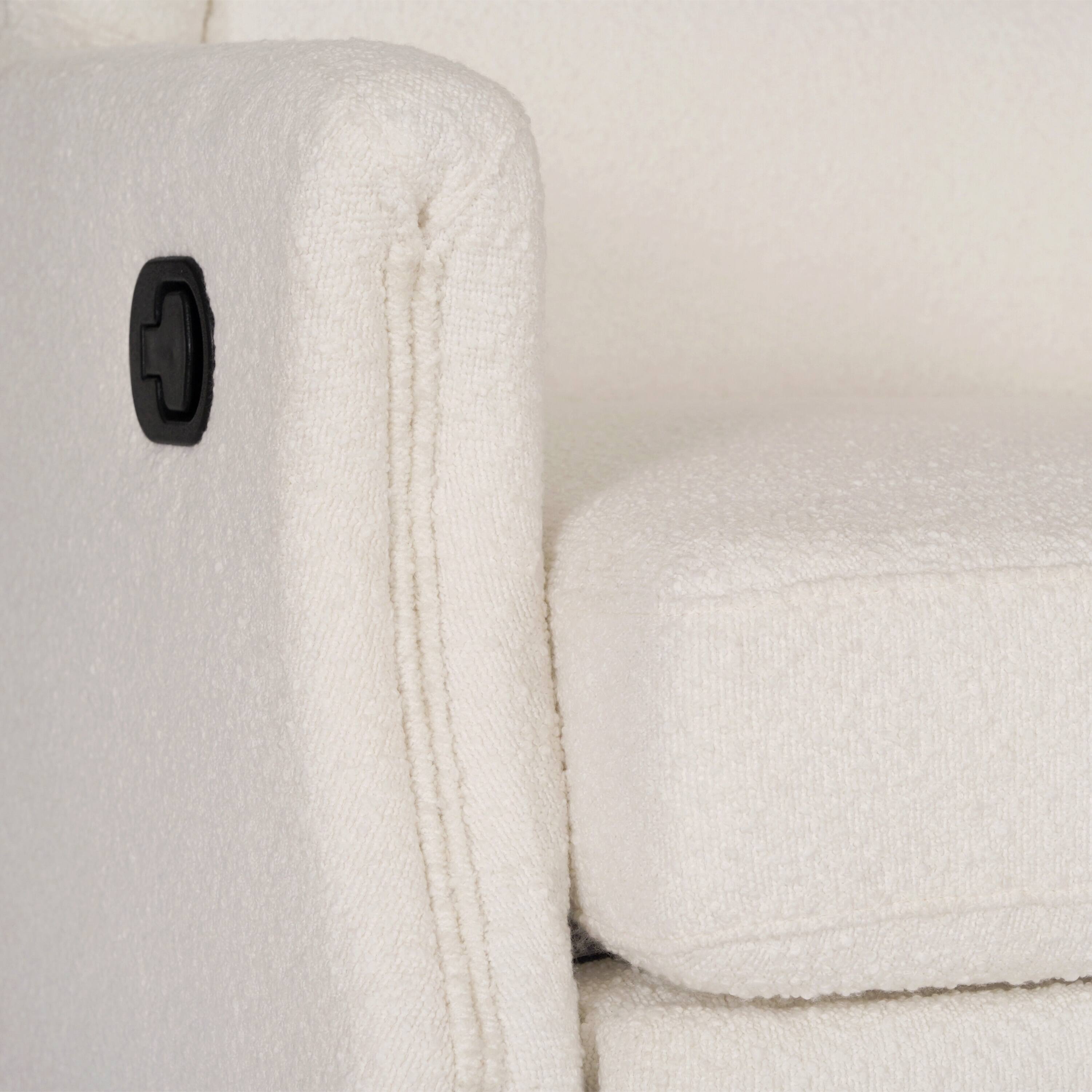 Alt View 10. Emma + Oliver - Wingback Manual Rocking Glider Recliner Chair with 360° Swivel - Off-White Boucle.