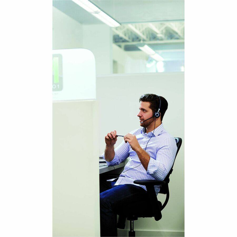 Alt View 3. Jabra - Jabra BIZ 2400 II QD Headset - Mono - Quick Disconnect - Wired - Over-the-head - Monaural - Supra-aural - Noise - Red.