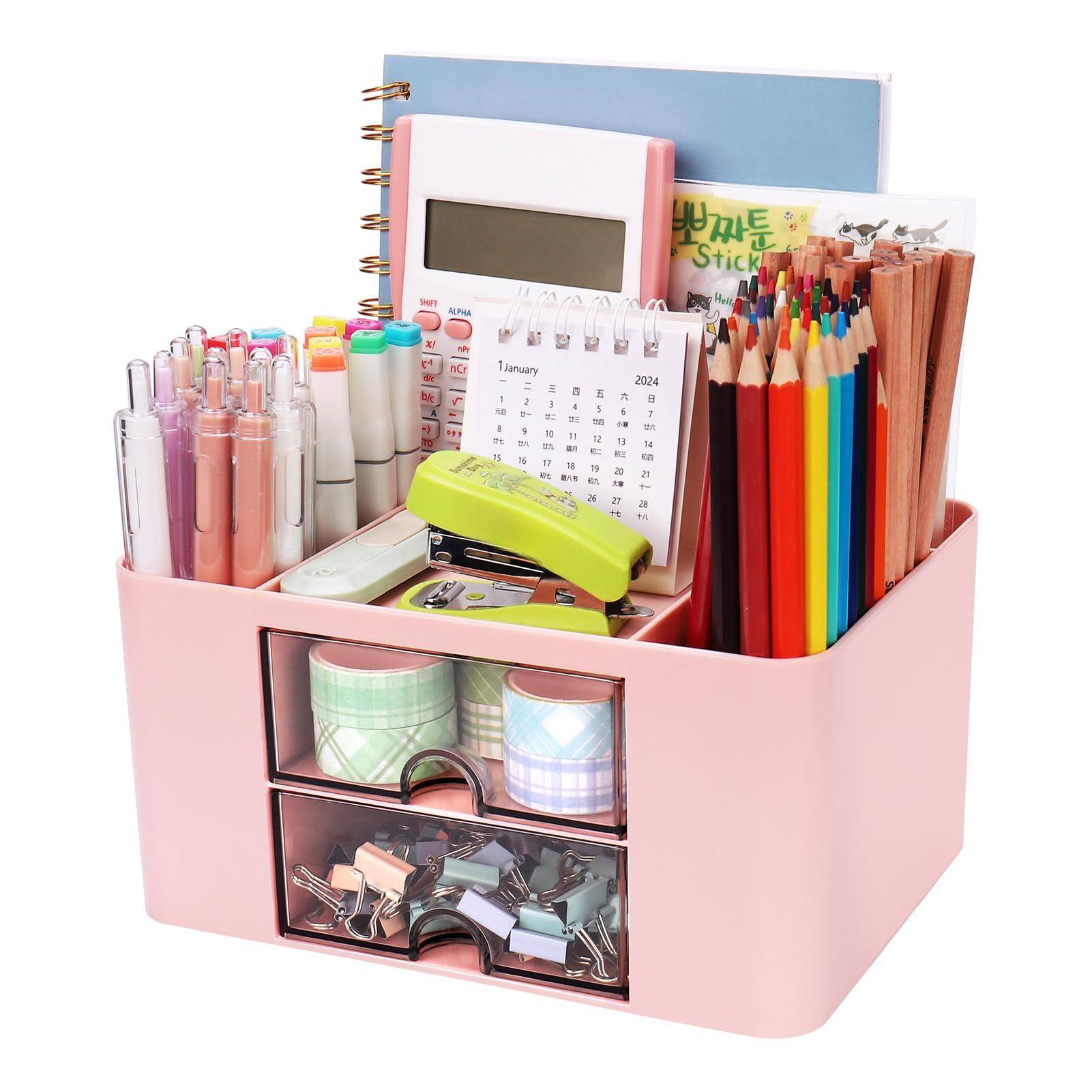 5 Compartments + 2 Drawer (Pink)