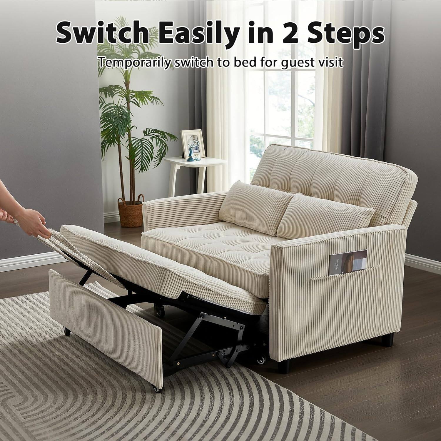 Switch Easily in 2 Steps  
Temporarily switch to bed for guest visit