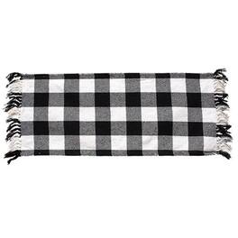 BreeBe - Black & White Plaid Long Runner - Black, White