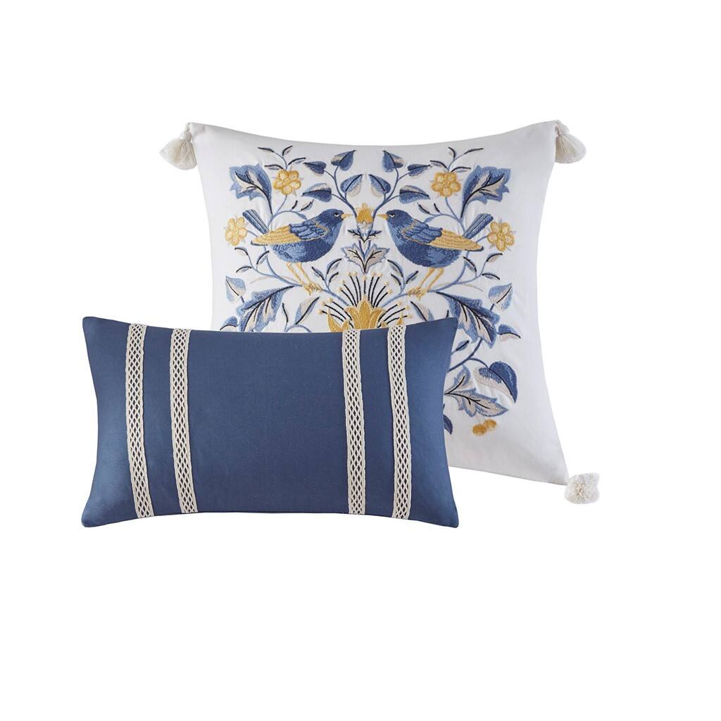 Alt View 4. Gracie Mills - Gracie Mills Marlon 6-Piece Botanical Cotton Comforter Set - Blue/Yellow.