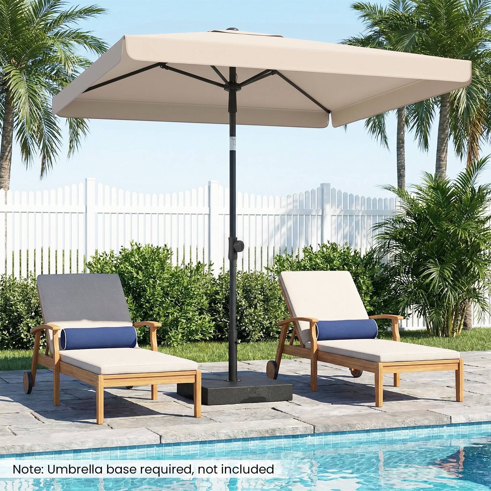 Note: Umbrella base required, not included