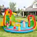 Alt View 1. Costway - Kids Inflatable Water Slide Park with Climbing Wall Water Cannon and Splash Pool without Blower - Multicolor.