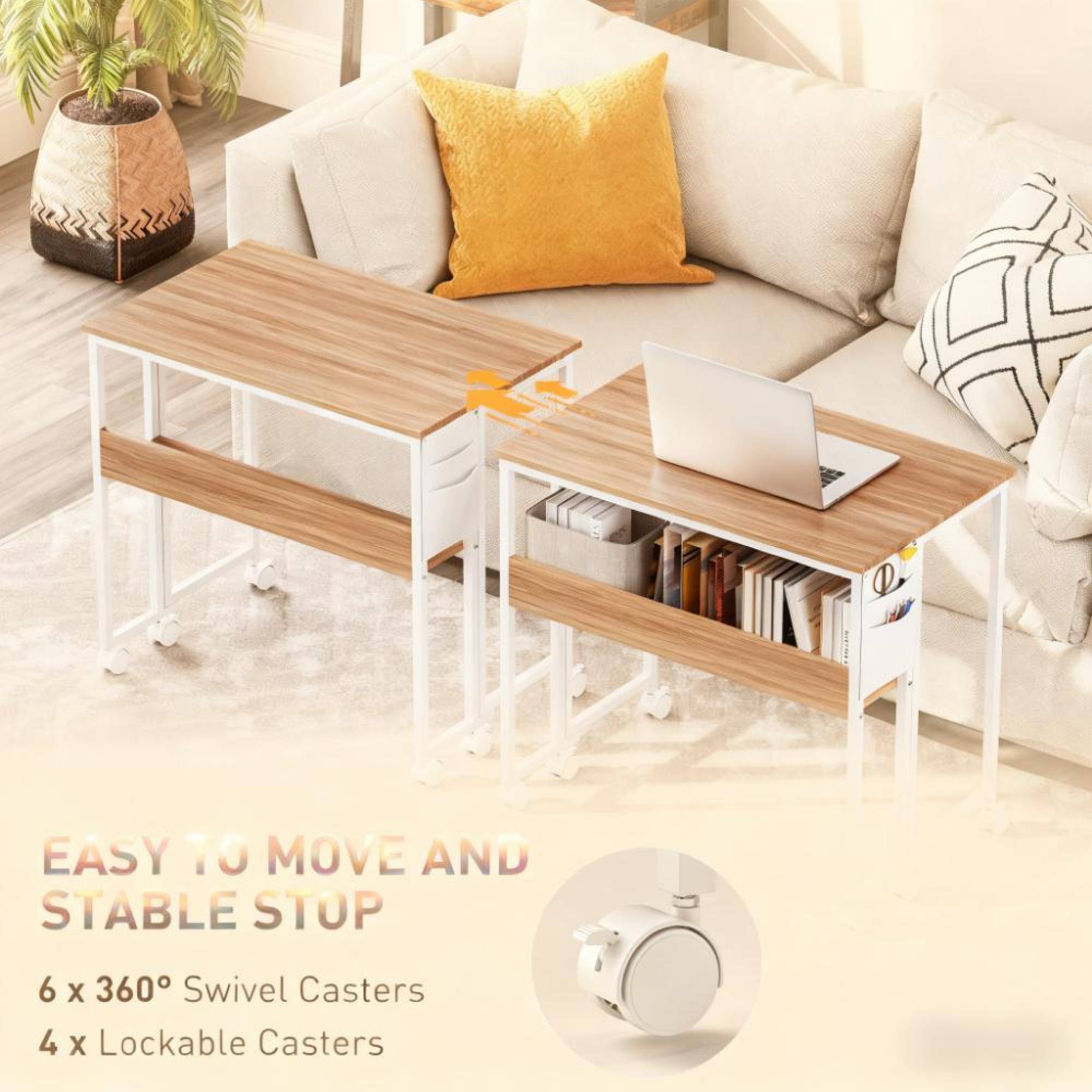 EASY TO MOVE AND STABLE STOP  
6 x 360° Swivel Casters  
4 x Lockable Casters