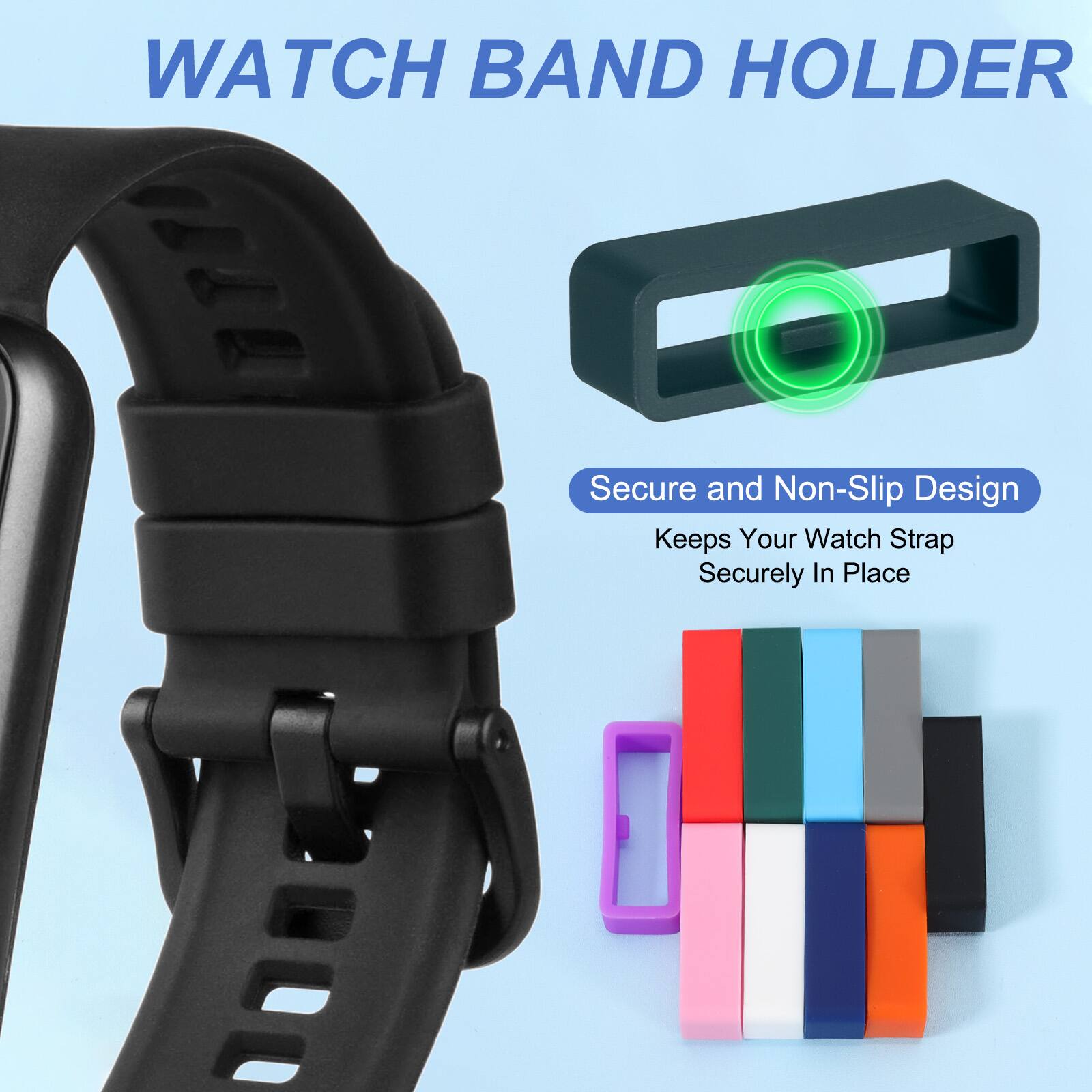 WATCH BAND HOLDER

Secure and Non-Slip Design
Keeps Your Watch Strap Securely In Place