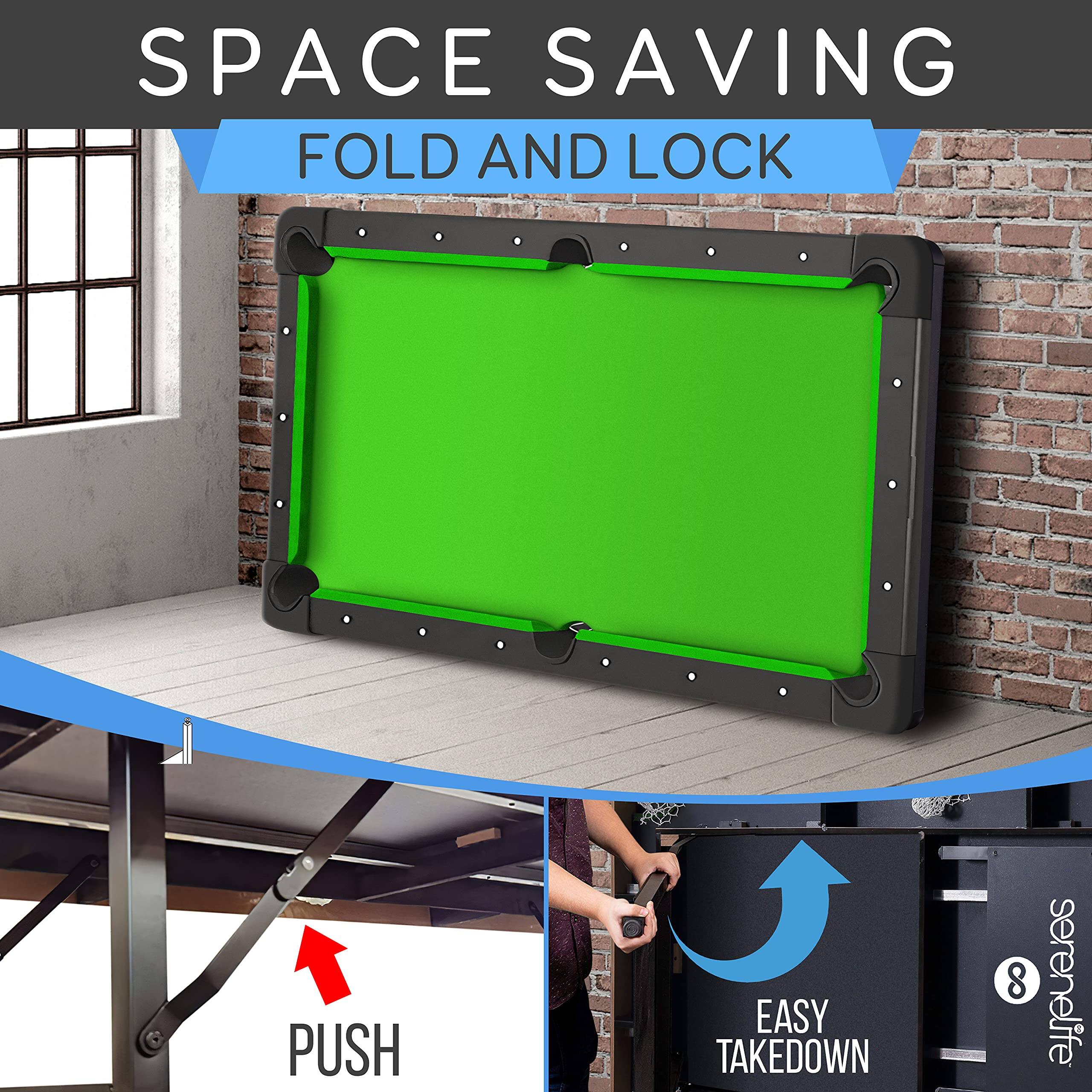 SPACE SAVING  
FOLD AND LOCK  

PUSH  

EASY TAKEDOWN  

serenelife