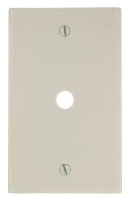 Leviton - 1-Gang .406 Inch Hole Telephone/Cable Wallplate, Standard Size, Thermoset, Box Mount, 78013 - White