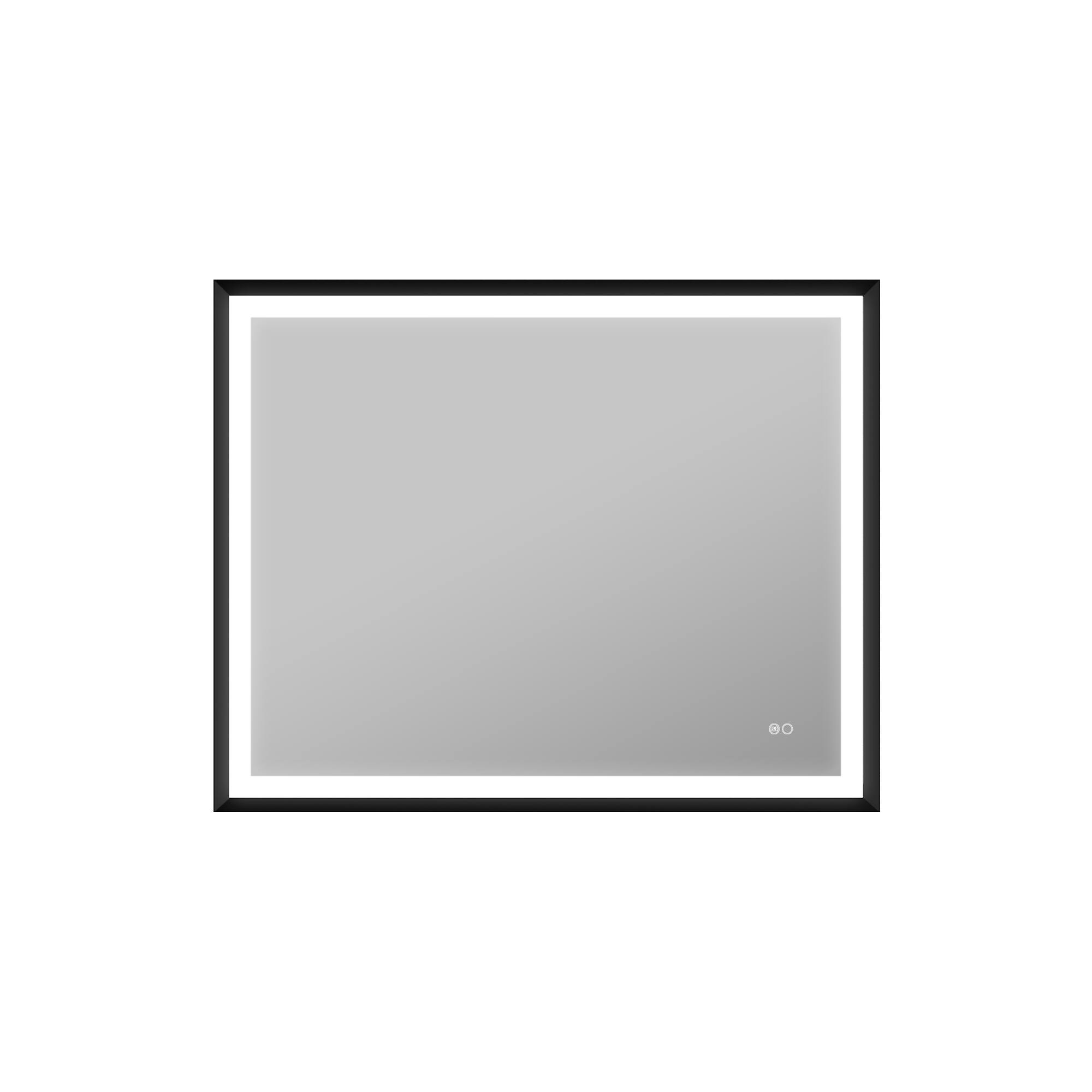 WELLFOR - 40 in W x 32 in. H Rectangular Single Aluminum Framed Anti-Fog LED Light Wall Bathroom Vanity Mirror - Matte Black price history on PriceWatchPro