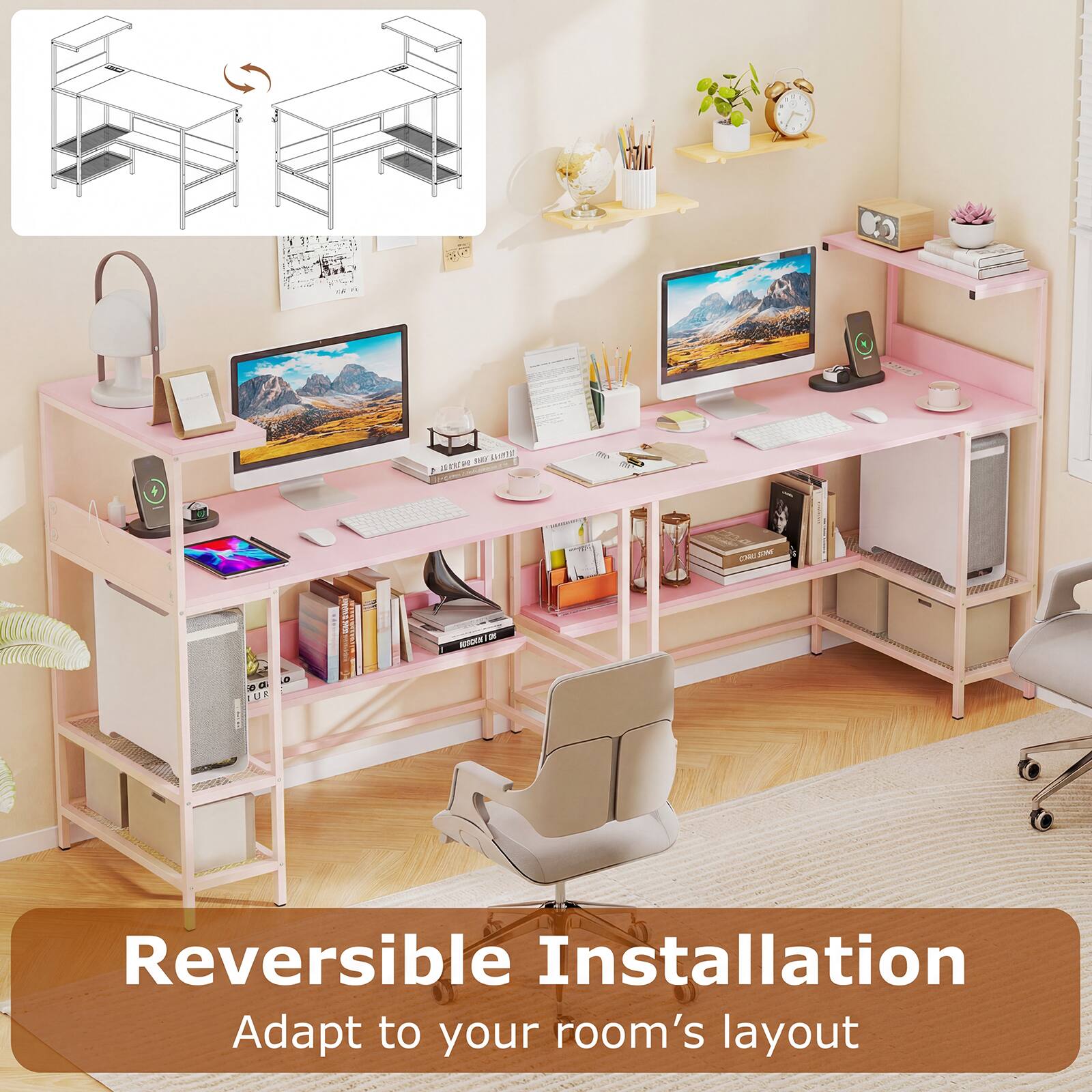 Reversible Installation  
Adapt to your room's layout